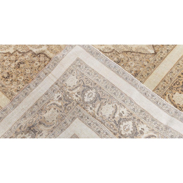 Antique Persian Tabriz Handmade Wool Rug For Sale In New York - Image 6 of 10