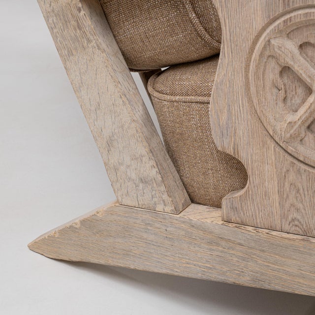 20th Century French Oak Armchairs With Upholstered Seats And Backs - A Pair For Sale - Image 11 of 18