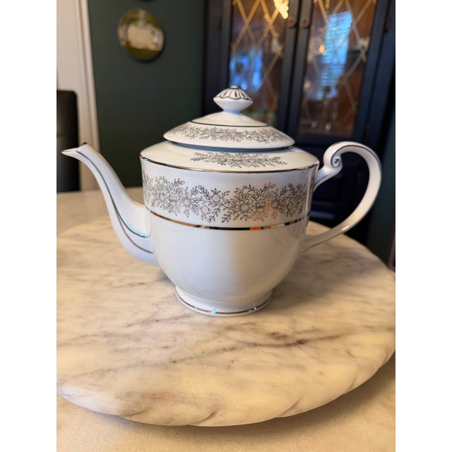 Seyei Fine China Japan Tea Set "Brilliant" #3208 - Platinum Trim - Mint - 1970s For Sale - Image 9 of 16