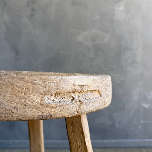 Late 20th Century Vintage Elm Wood Chop Block Table #M45 For Sale - Image 5 of 8