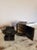 Antique Japanese Export Victorian Era Black Lacquered Wooden Jewelry Box Small Tabletop Cabinet With Photograph For Sale - Image 4 of 11