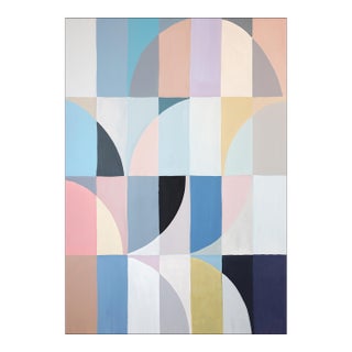 2026, the Harlequin, Bauhaus Grid Painting on Watercolor Paper, Op Art by Natalia Roman For Sale