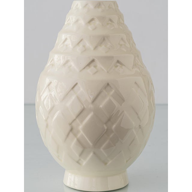 Art Deco Ceramic Pineapple Table Lamp with Silk Lampshade by Charles Catteau for Boch Frères, 1920s For Sale - Image 3 of 18