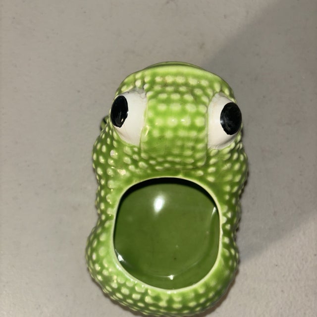 Vintage MCM Mottahedeh Jean Rogers Style Frog Green Hobnail Cachepot Planter For Sale In Dallas - Image 6 of 6