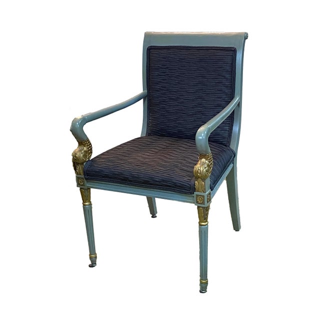 Mid Century French Style Lacquer Wood Chair For Sale - Image 4 of 9