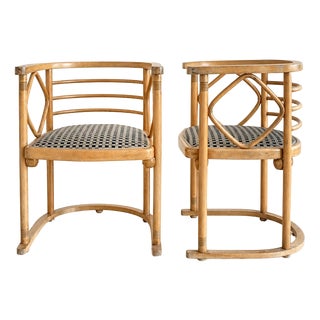 Fledermaus Chairs by Josef Hoffmann and Gustav Siegel for J.& J. Kohn, Vienna, Austria, 1930, Set of 2 For Sale