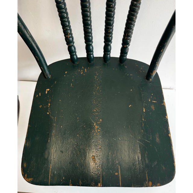 Antique Bow Back Windsor Style Farmouse Chair With Original Patina For Sale - Image 10 of 11