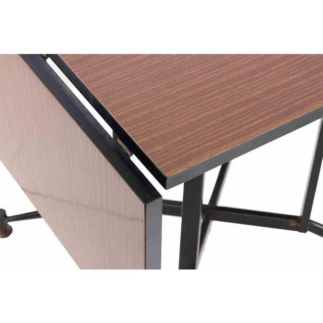 Metal Vintage Italian Coffee Table in Wood and Brass, 1950s For Sale - Image 7 of 10