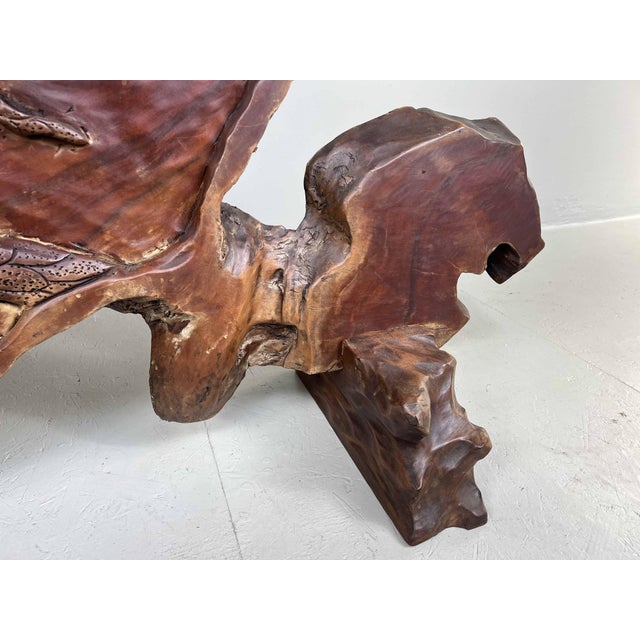 Japanese Carved Tsuitate in Rootwood For Sale - Image 15 of 18