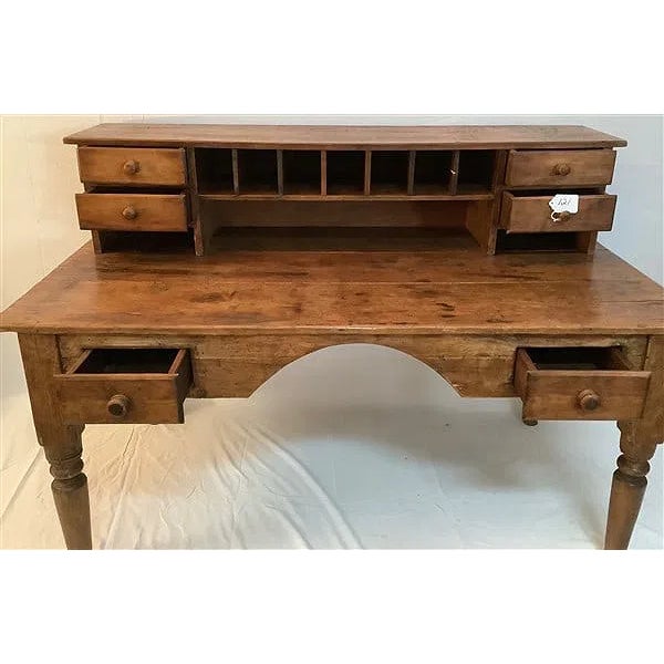 Mid 19th Century French wormwood pine desk with great patina and wear. Very versatile, as it could be used without the...