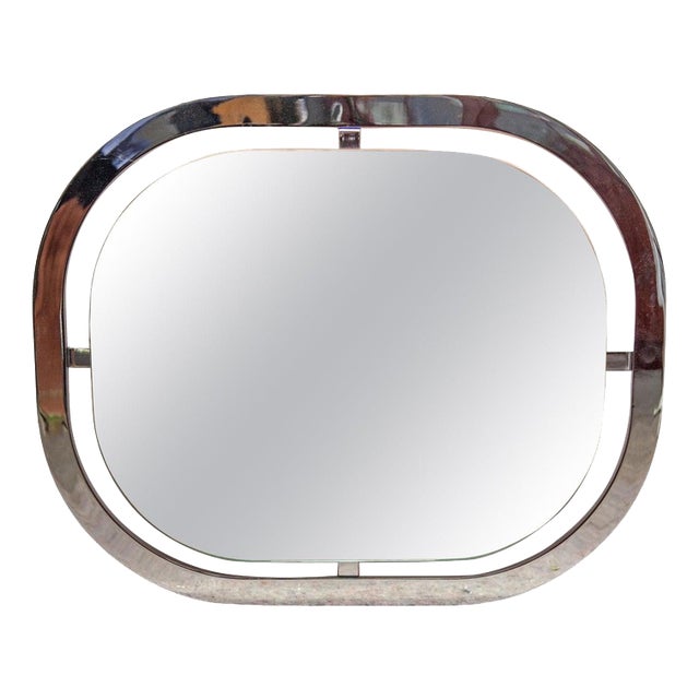 Mid-Century Modern Wall Mirror attributed to Belgo Chrome, Belgium, 1970 For Sale