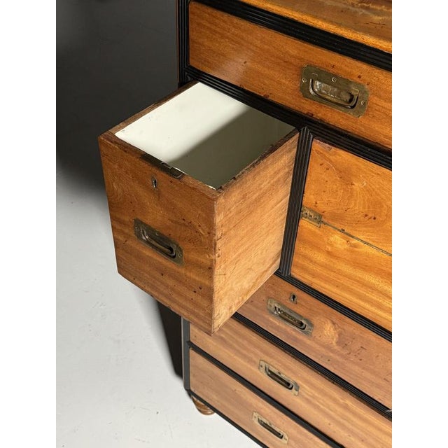 Antique Campaign Chest of Drawers, 1800s For Sale - Image 11 of 18