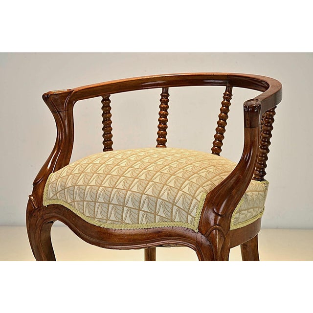 Late Biedermeier Upholstered Walnut Armchair, Germany, 1870s For Sale - Image 12 of 16