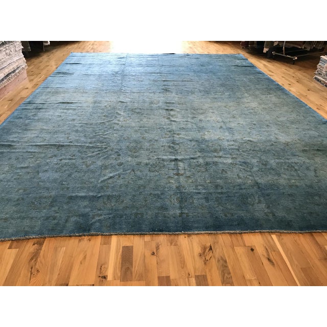 Turquoise Silky Wool Overdyed Rug 11′8″ × 16′2″ Chairish
