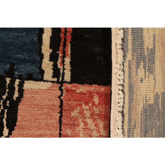 1990s Geometric Abstract Rug Red and Blue Modern Pattern For Sale - Image 5 of 5