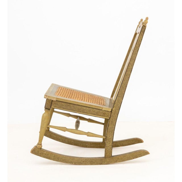 Wood Aesthetic Movement Style Painted Rocking Chair For Sale - Image 7 of 8