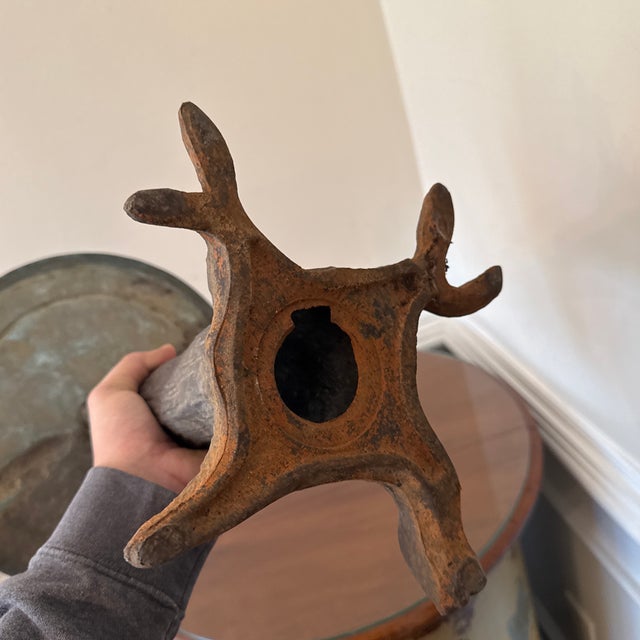 Vintage Mid-Century Modern Solid Bronze Garden Sundial on Root Base For Sale - Image 12 of 12