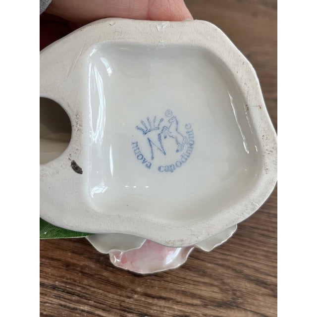 Late 20th Century Vintage Nuova Capodimonte Porcelain Rose Arrangement For Sale - Image 5 of 5