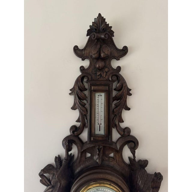 Antique Victorian Black Forest Android Barometer, 1860s For Sale - Image 6 of 12