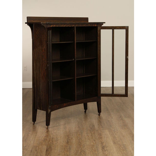 Limbert Antique Mission Oak Arts & Crafts Glass Door Bookcase For Sale - Image 10 of 18