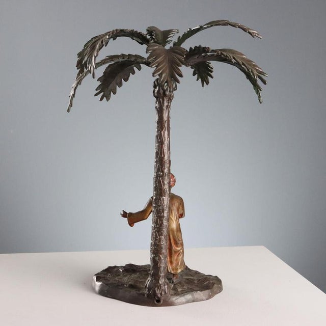 Brown Oriental Man with Turban Sculpture in Metal For Sale - Image 8 of 9