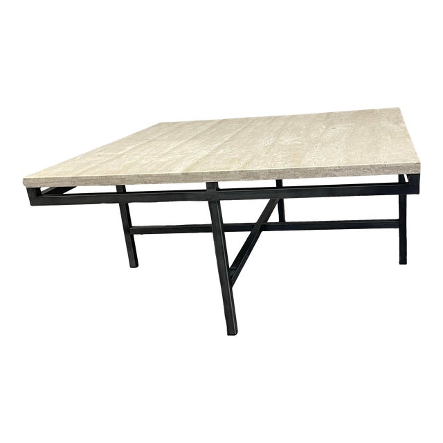 Square Travertine Coffee Table For Sale