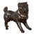 English 1900s Standing Terracotta Pug Sculpture with Glass Eyes and Collar For Sale