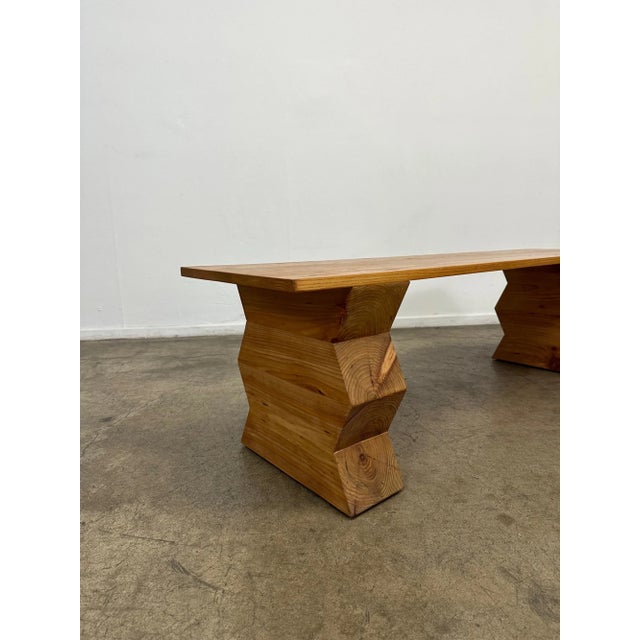 Made “Zigzag” Bench - Light Finish For Sale In Los Angeles - Image 6 of 18