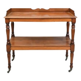 English Two-Tiered Walnut Serving Trolley For Sale