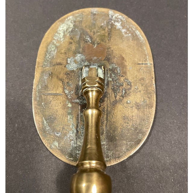 Metal Antique Brass Candle Reflector With Inlaid Copper Heart For Sale - Image 7 of 8