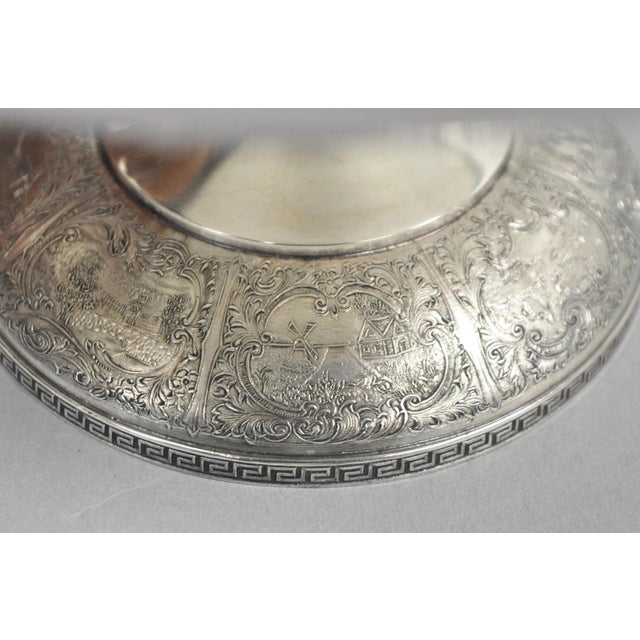 Silver Vintage Victorian Silver Plated Flower Frog Flower Arranger Vase W Pedestal Base For Sale - Image 8 of 16