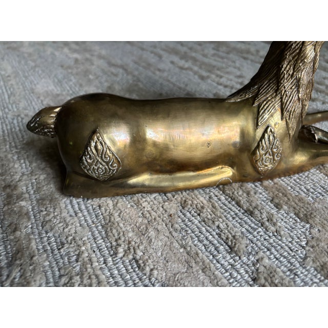 Mid-Century Modern Reclining Brass Reindeer, Mid-Century For Sale - Image 3 of 8