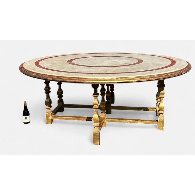 From a fine Georgetown (Washington, D.C.) estate. We estimate this table to weigh over 600 pounds. The base and top separate.
