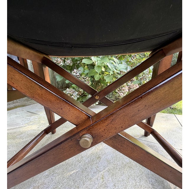 Wood Campaign-Style Leather Armchair With Brass Accents by Thomasville Earnest Hemingway Collection For Sale - Image 7 of 13
