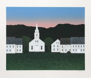 Theodore Jeremenko - Church at Sunset Silkscreen