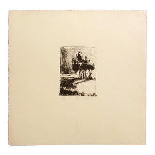 Larry Fodor "Trees and Teepee" Original Signed Numbered Lithograph For Sale