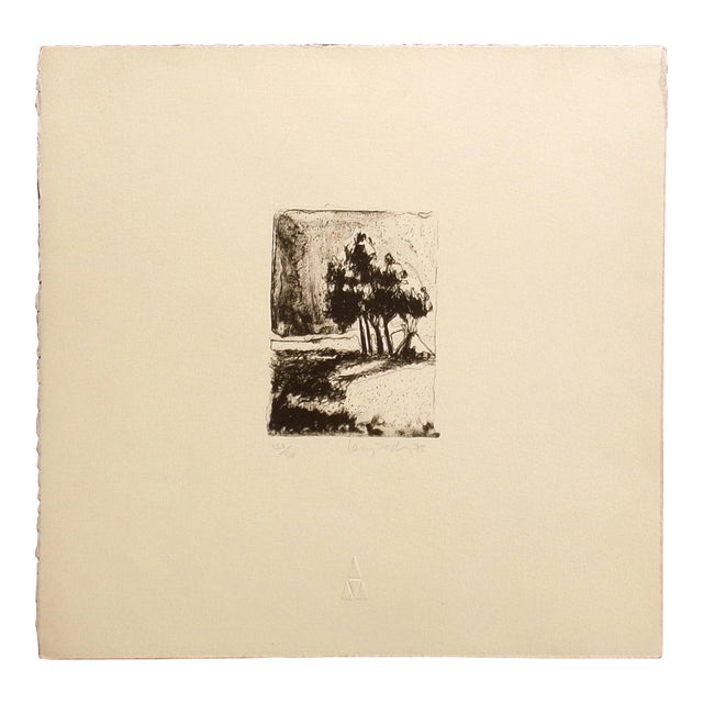 Larry Fodor "Trees and Teepee" Original Signed Numbered Lithograph For Sale