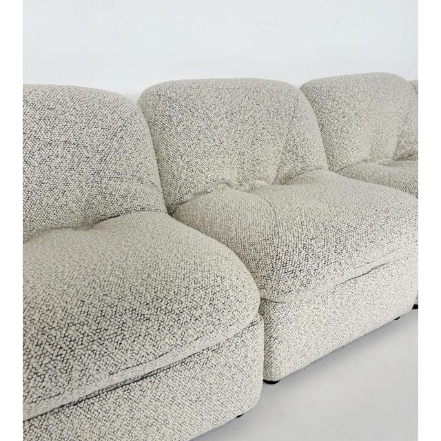 Armchairs in Boucle Fabric, Italy, Set of 5 For Sale - Image 4 of 8