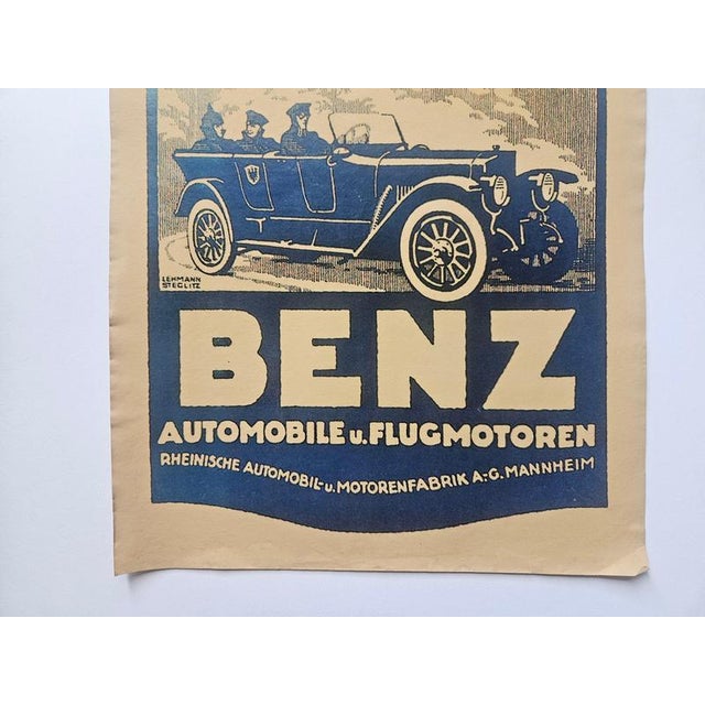 1930s Art Deco Mercedes Benz Automobile Advertising Poster, 1930s For Sale - Image 5 of 10