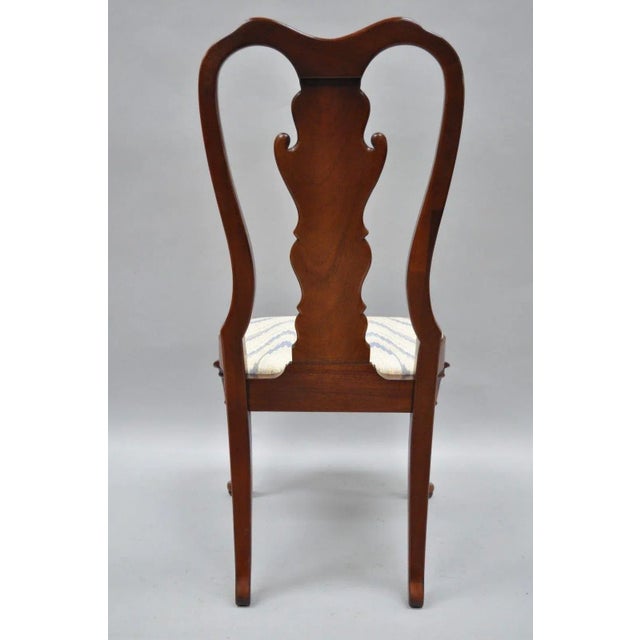 Brown Vintage Queen Anne Style Crotch Mahogany Dining Side Chairs - a Pair For Sale - Image 8 of 13