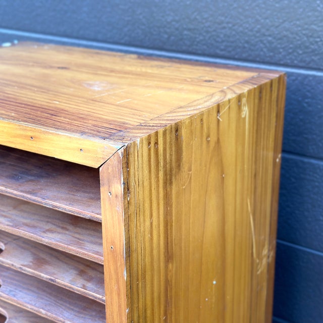 Wood Mid-Century Rustic Pine Paper Sorter Desk Organizer For Sale - Image 7 of 12