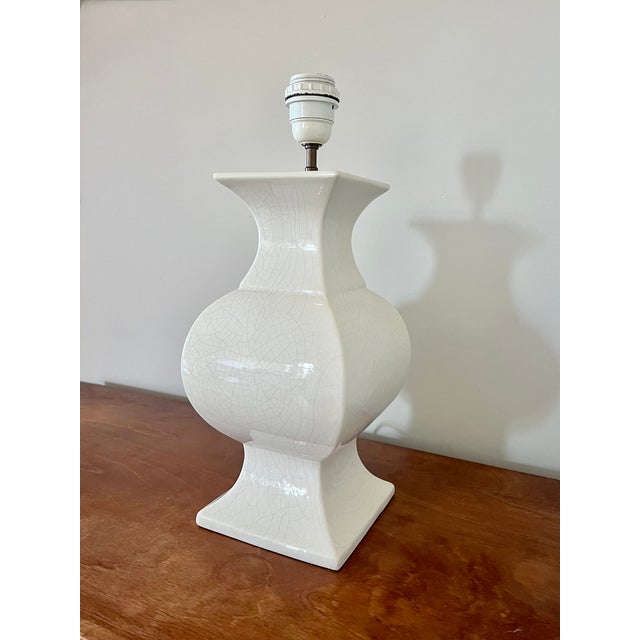 Vintage Crackle Glaze Ceramic Table Lamp, France, 1970s For Sale - Image 9 of 16