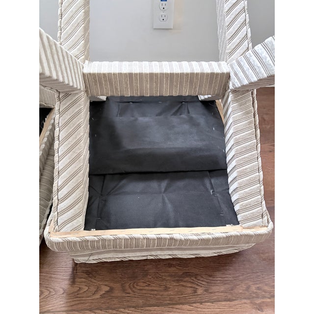 Pair of Upholstered X Leg Benches For Sale - Image 9 of 14