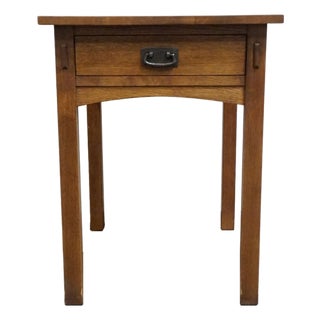 Stickley Furniture Quarter Sawn Oak Mission Style Arts & Crafts 20" Accent End Table 89-501 - #32 Onondaga Finish For Sale