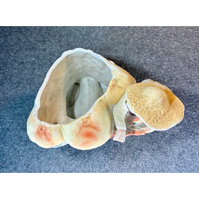 Ceramic Antique Bisque Hand Painted Figural Planter For Sale - Image 7 of 8