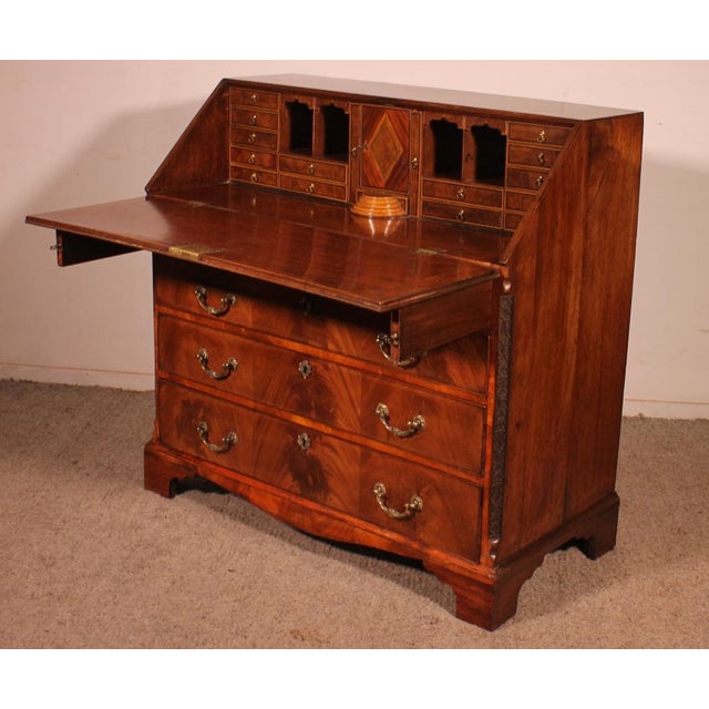 Tan Antique Mahogany Secretaire, 1700s For Sale - Image 8 of 15