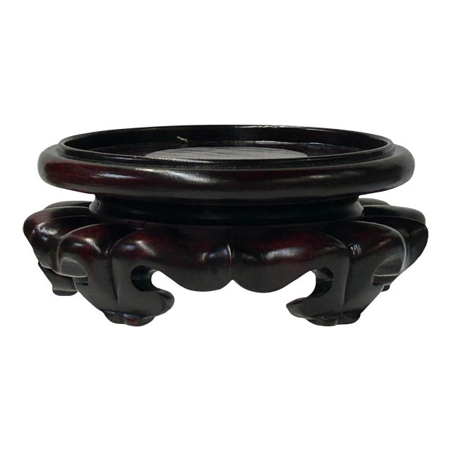 2.25" Brown Wood Curve Base 5 Legs Round Display Stand Riser Easel For Sale