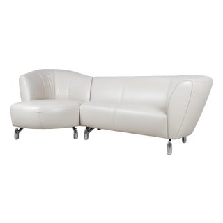 Pupilla Corner Sofa in Cream Leather from Leolux For Sale