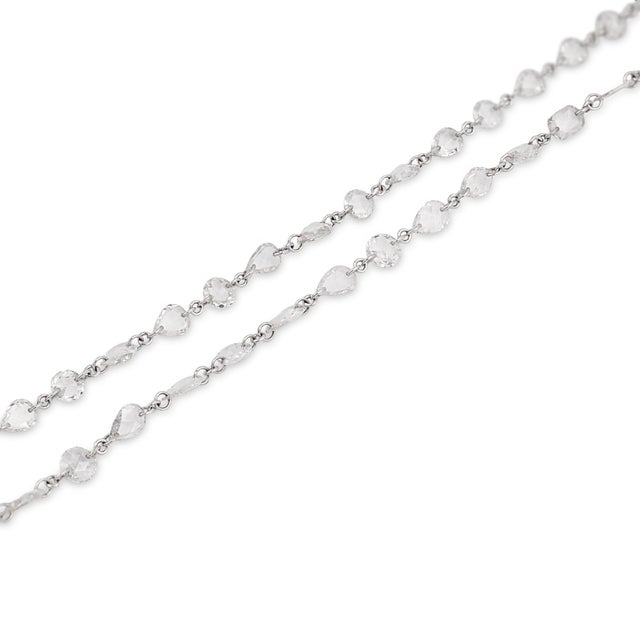 Early 21st Century Lugano 5.77 Carat Igi Rose Cut Diamond 18k White Gold Drop Necklace For Sale - Image 5 of 6
