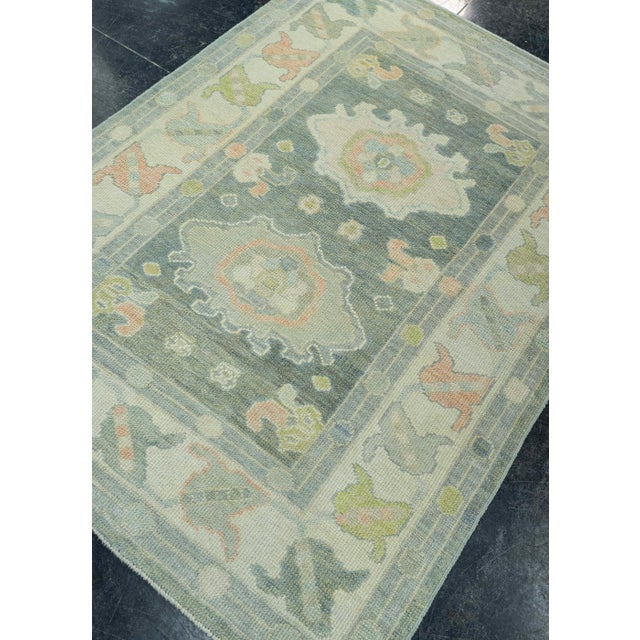 Black Turkish Oushak Rug 3'10" x 5'4" #20109 For Sale - Image 8 of 8